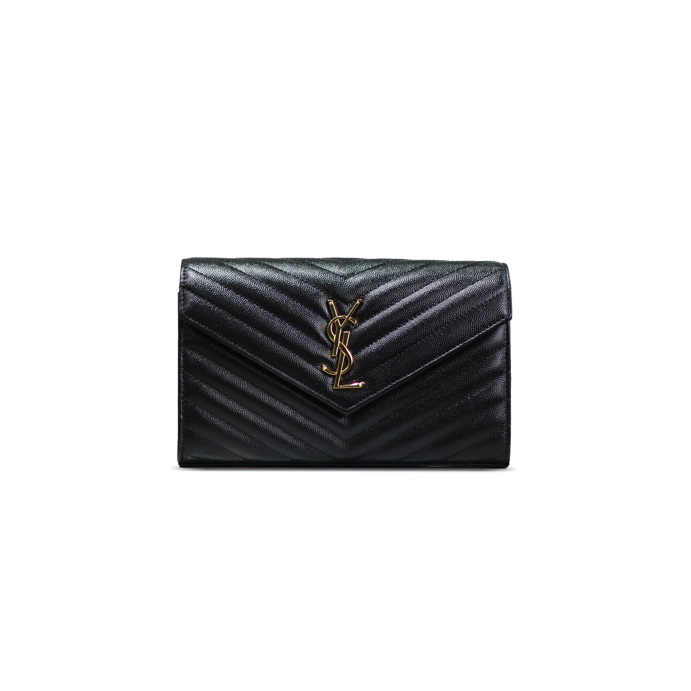 Y*L cassandre matelassÉ chain wallet in grain de poudre embossed leather 377828 (22.5*14*4cm)